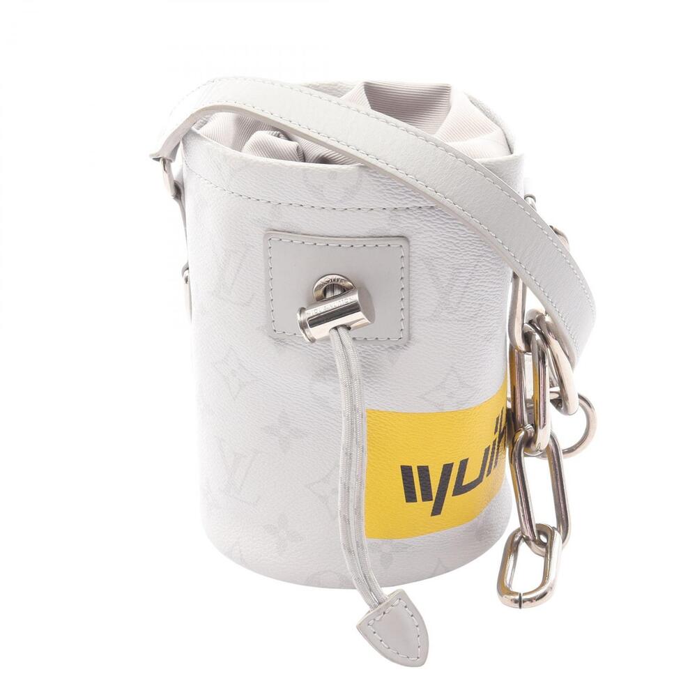 Louis Vuitton Chalk Bag Shoulder Canvas Leather Monogram White Gray